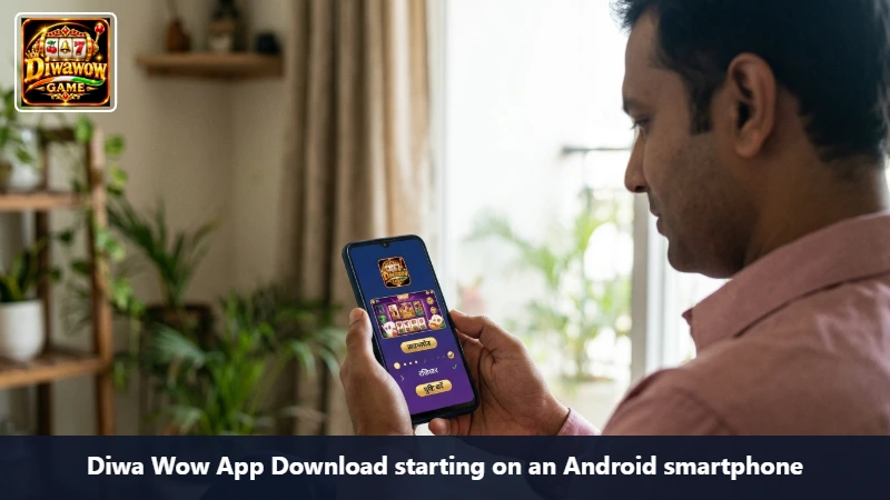 Diwa Wow App Download starting on an Android smartphone